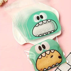 100pcs Cartoon Graphic Resealable Packaging Bag for Snacks Nuts Seeds Candy