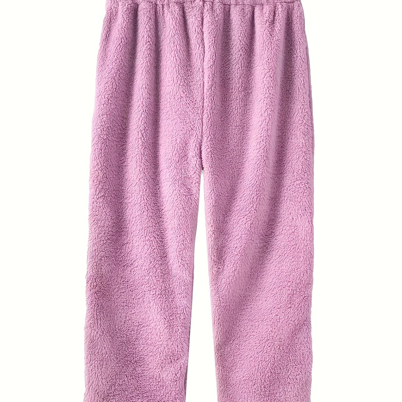 Women's Plus Solid Fleece Flannel Warm Pants
