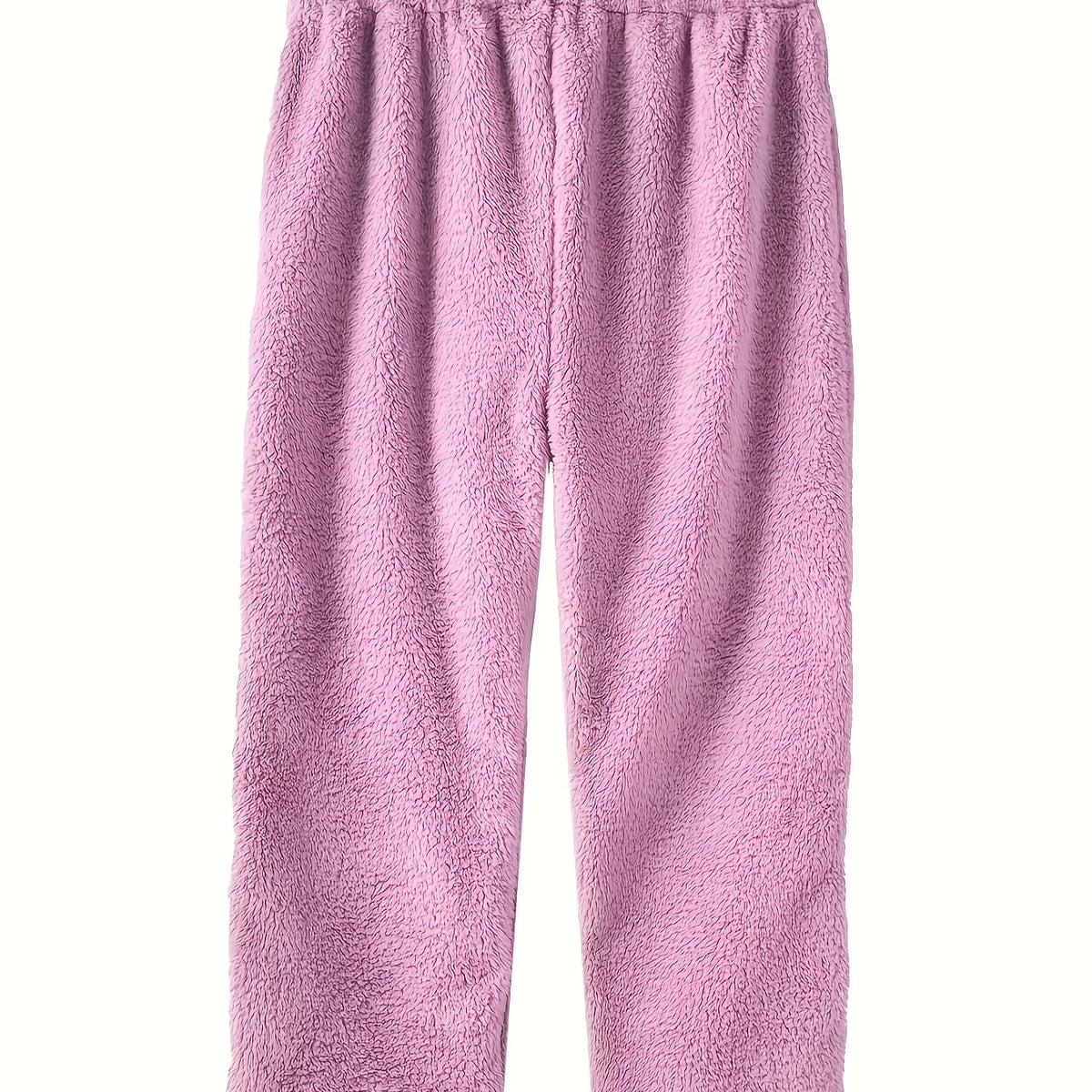 Women's Plus Solid Fleece Flannel Warm Pants