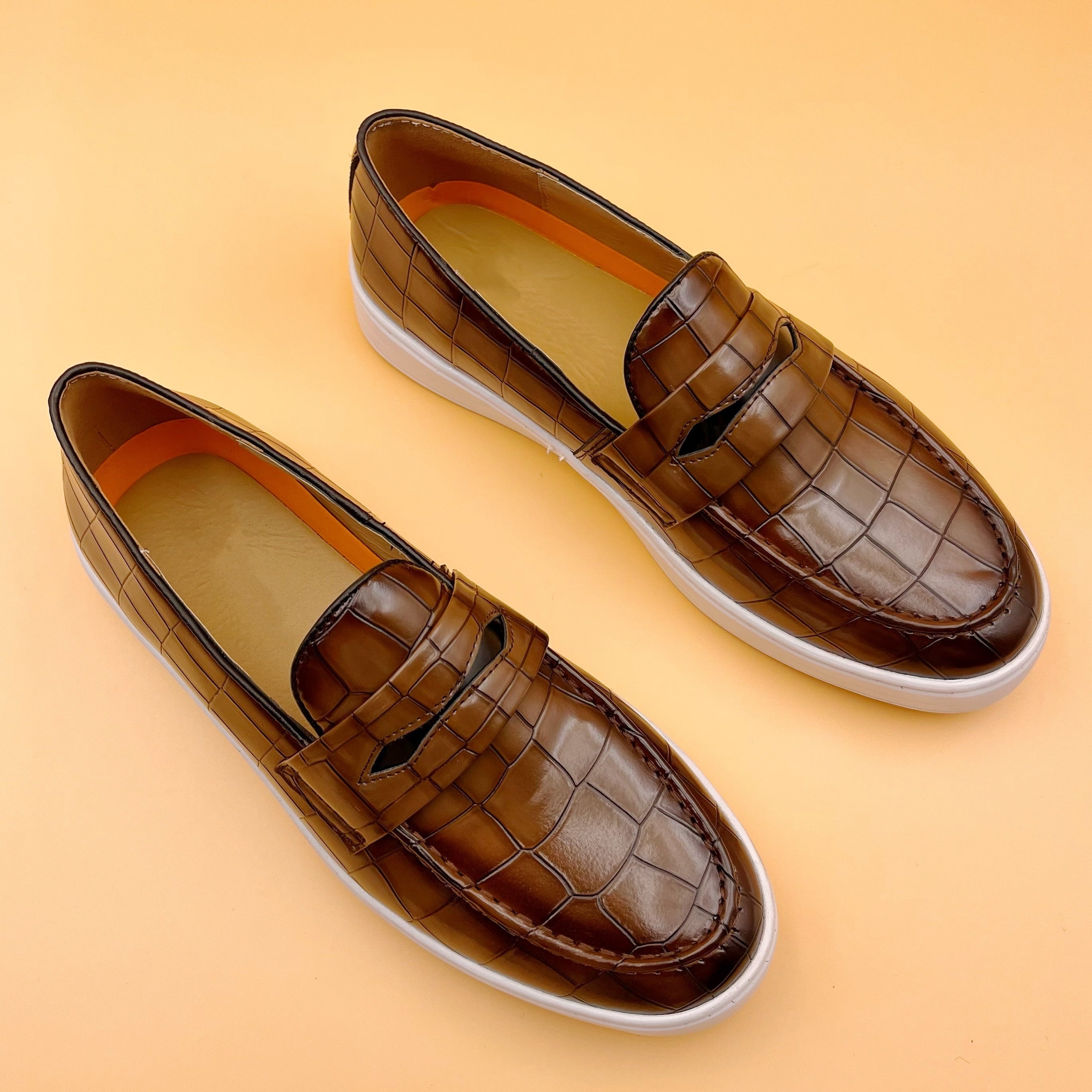 Men's Rock Pattern Slip On Loafers