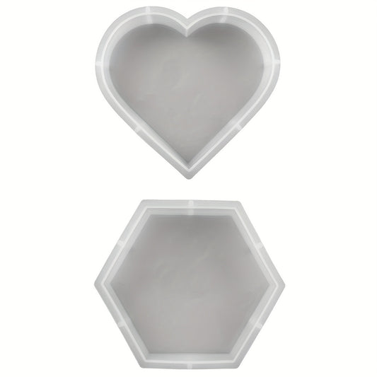 Silicone Epoxy Resin Molds Hexagon Heart Shape DIY Flower Preservation Art Craft