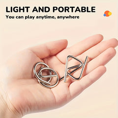 24pcs Metal Puzzle Toy Set Brain Teaser Ring Unlocking Game