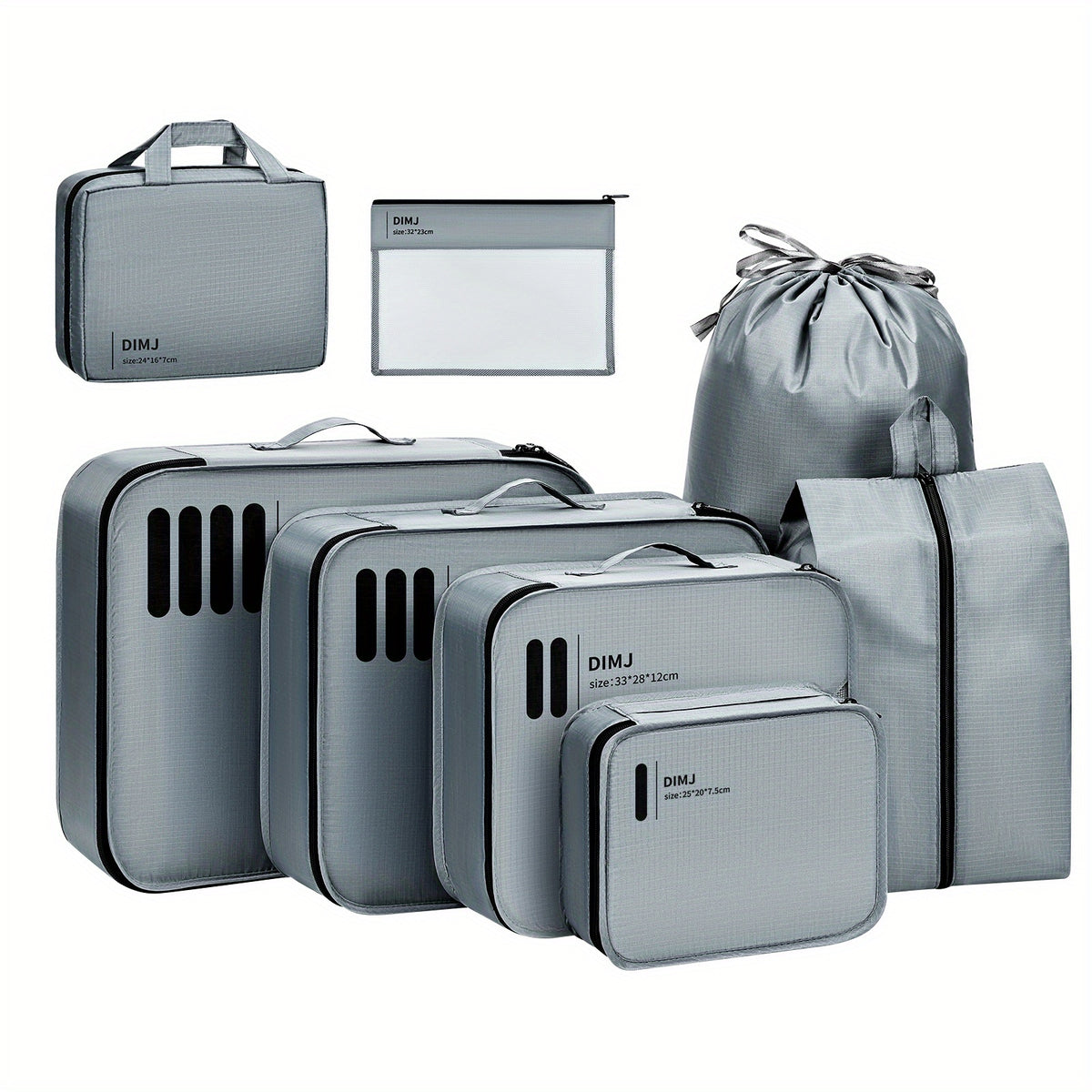 8 Pcs Packing Cubes For Travel Luggage Organizers Lightweight Travel Bags