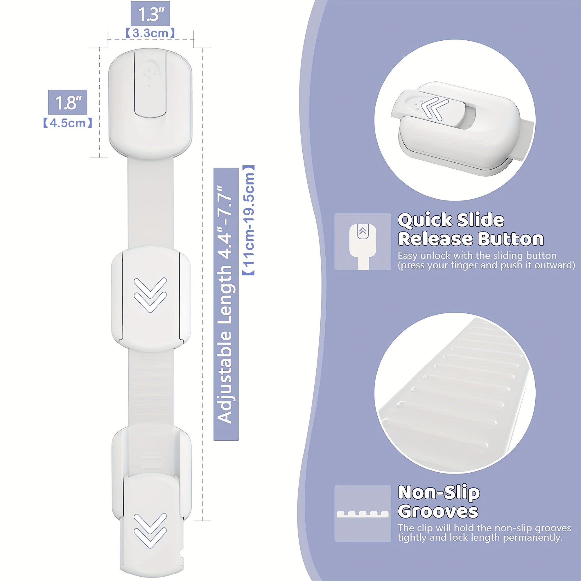 6pcs Child Safety Cabinet Locks - Baby Proofing Cabinet Strap Locks