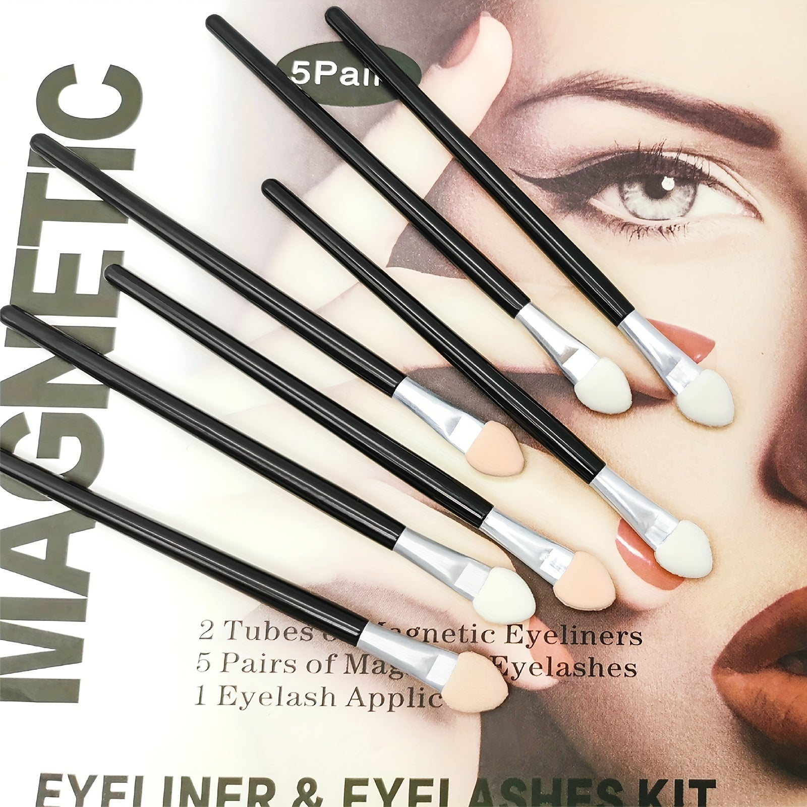 50Pcs 10 Eyeshadow Brushes Sponge Applicators For Women