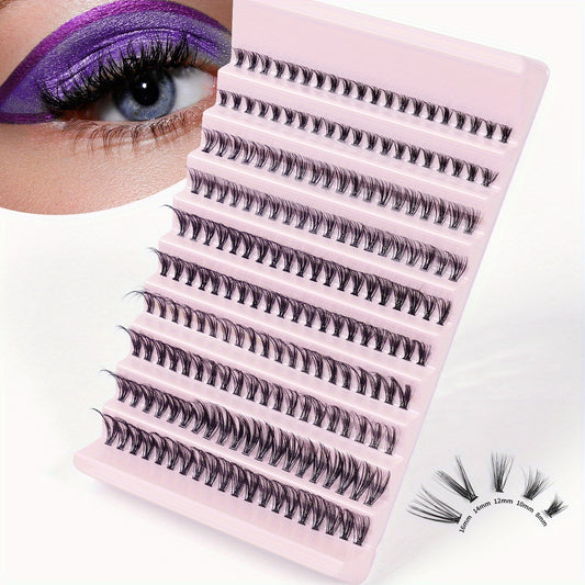 Fluffy and Natural 200 Cluster Fishtail Lashes 8-16mm Eyelashes