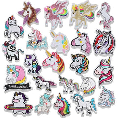 23pcs Unicorn Iron On Patches Embroidered Applique Repair DIY Crafts Projects