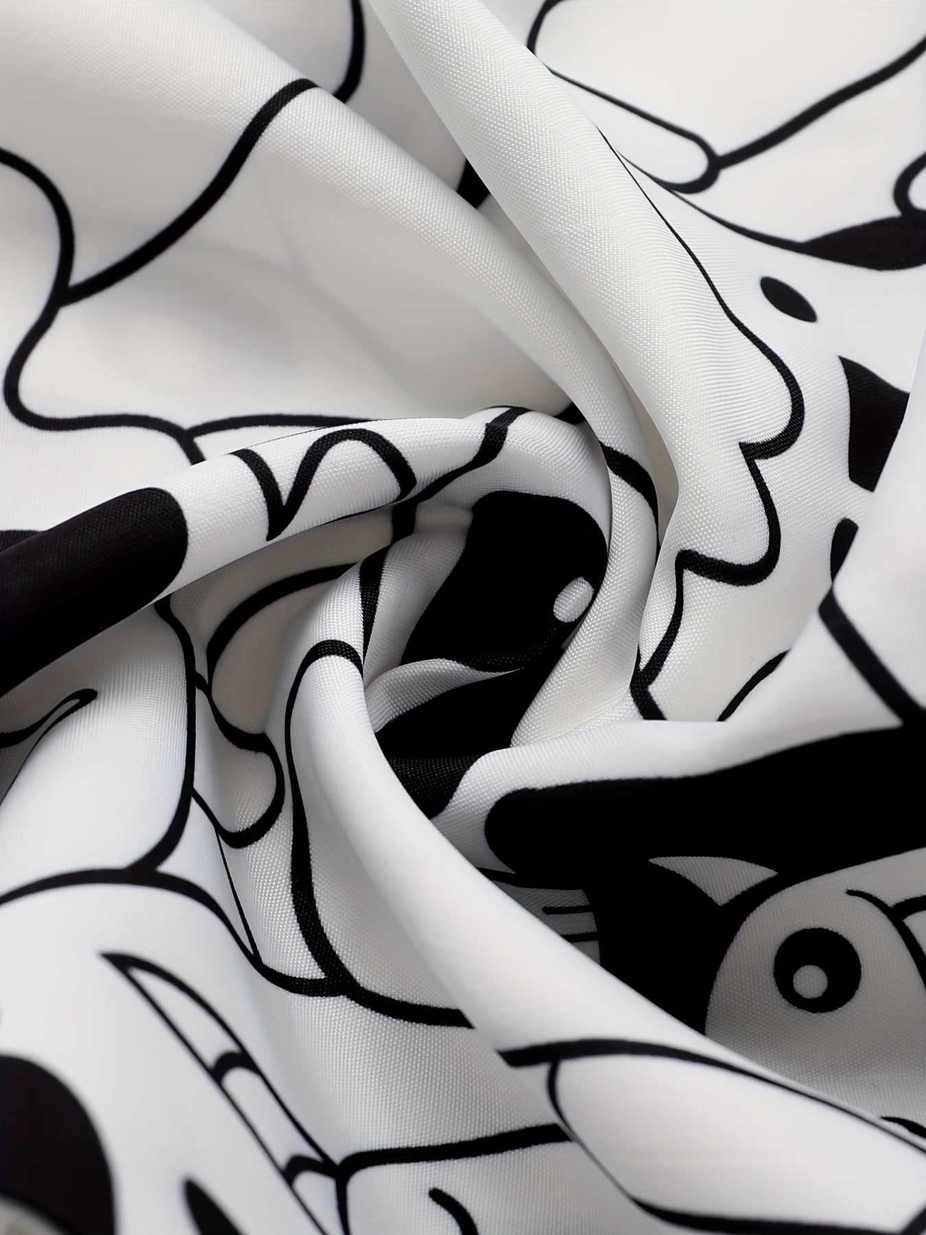  Ghost Print Elastic Drawstring High Rise Trousers