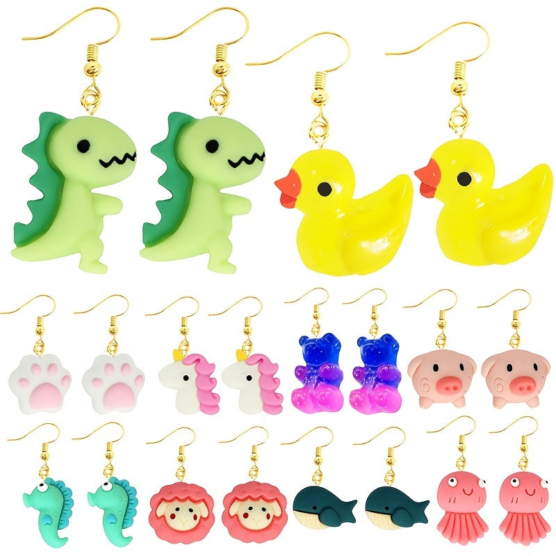 Resin Animal Earrings Fun Ear Jewelry