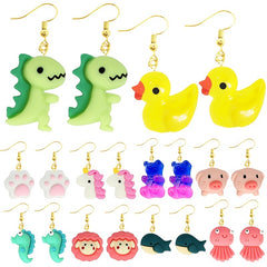 Resin Animal Earrings Fun Ear Jewelry