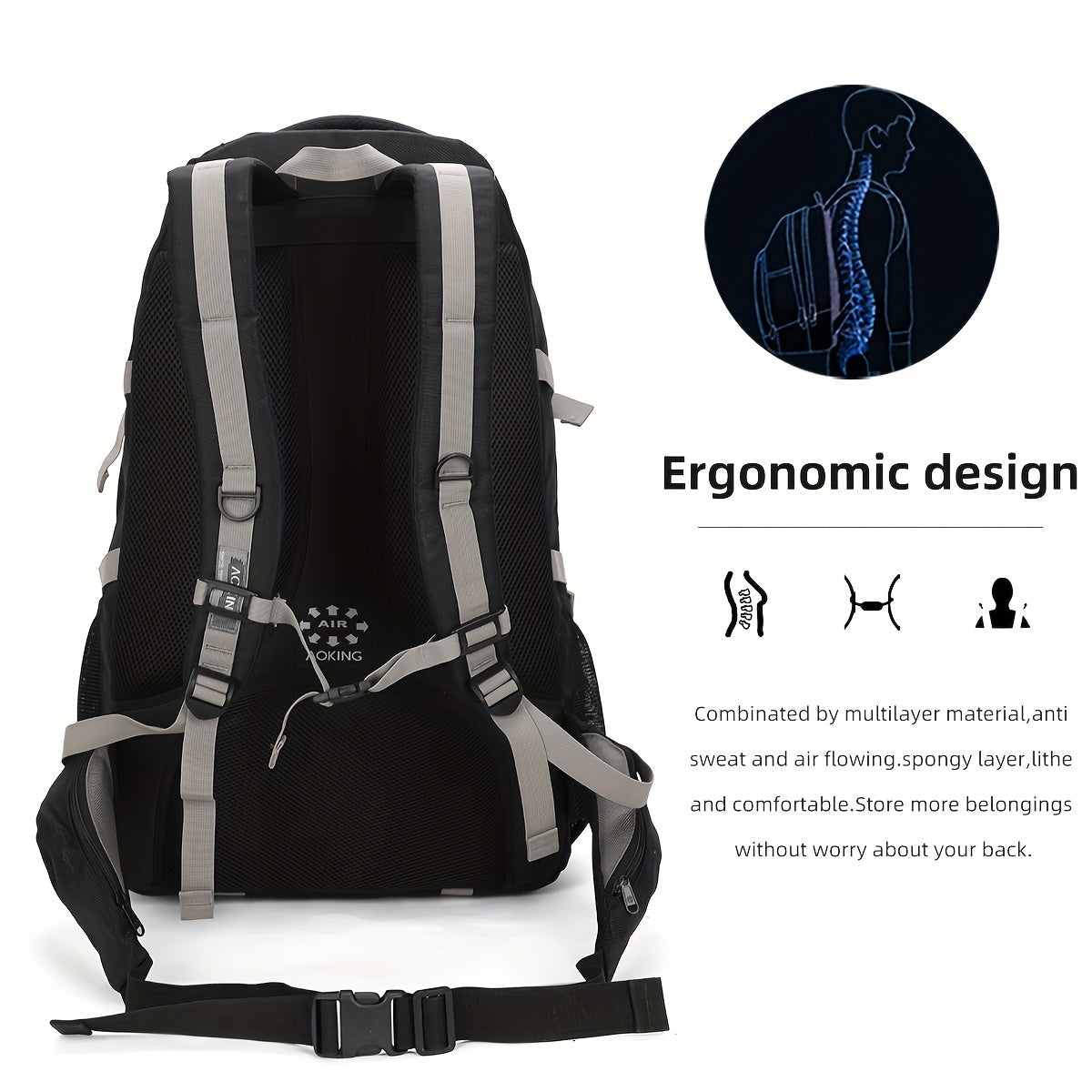 Aoking Large Backpack Laptop Waterproof Mountaineering Bag