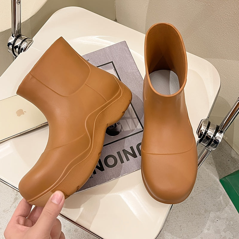Women's Wedge Rain Boots Water Resistant Shoes