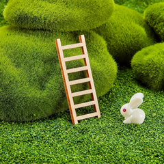 10pcs Mini Wooden Ladder Fairy Garden Dollhouse Decor DIY Craft Accessory