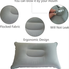 Flocked Inflatable Pillow for Hiking Camping Traveling