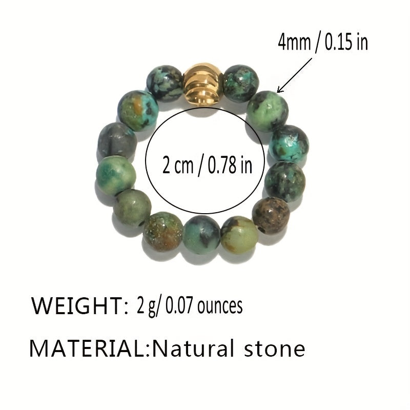 Natural Bead Ring 18k Plated Waterish Stacking Jewelry