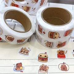 500pcs Capybara Stickers Adorable Animal Designs Sleeping Hamburger Cake