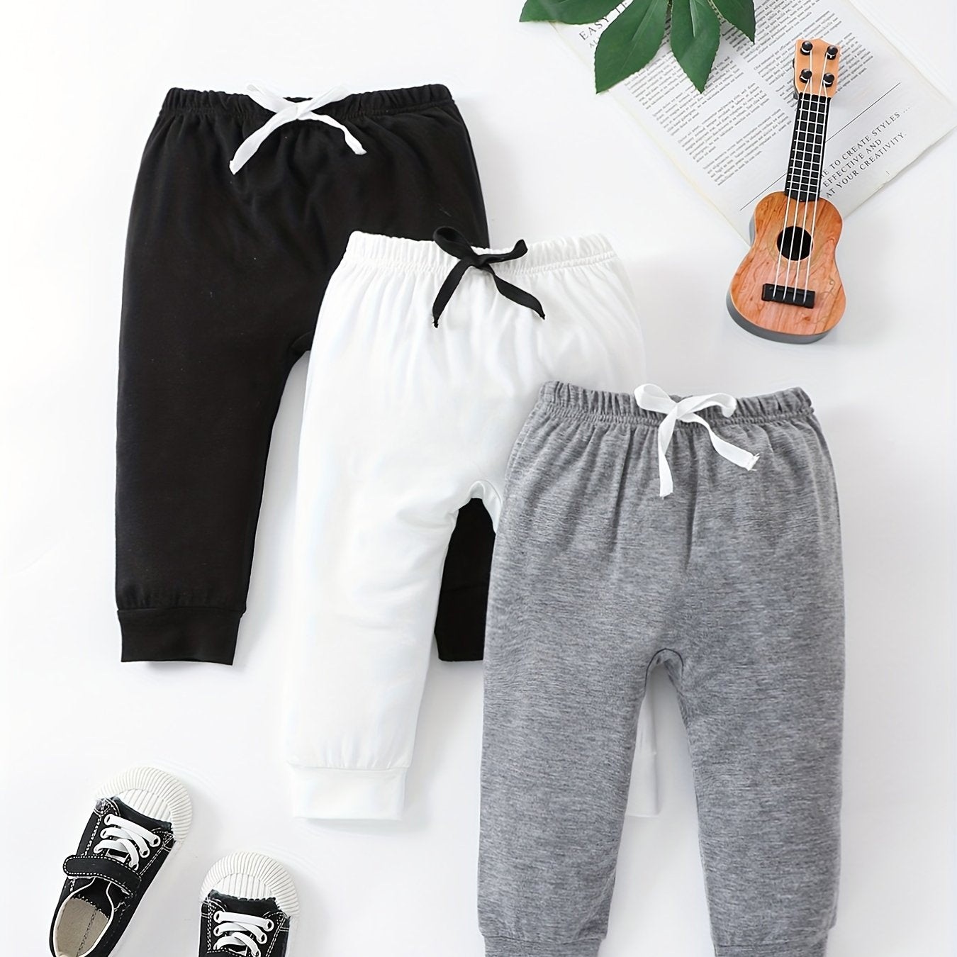 3pcs Baby Boys Casual Elastic Waist Sports Pants for Spring Autumn