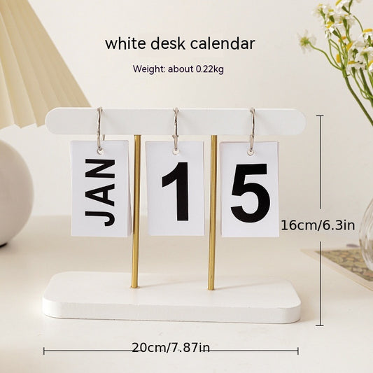 Modern Wooden Manual Flip Hanging List Calendar Office Desktop Decorations