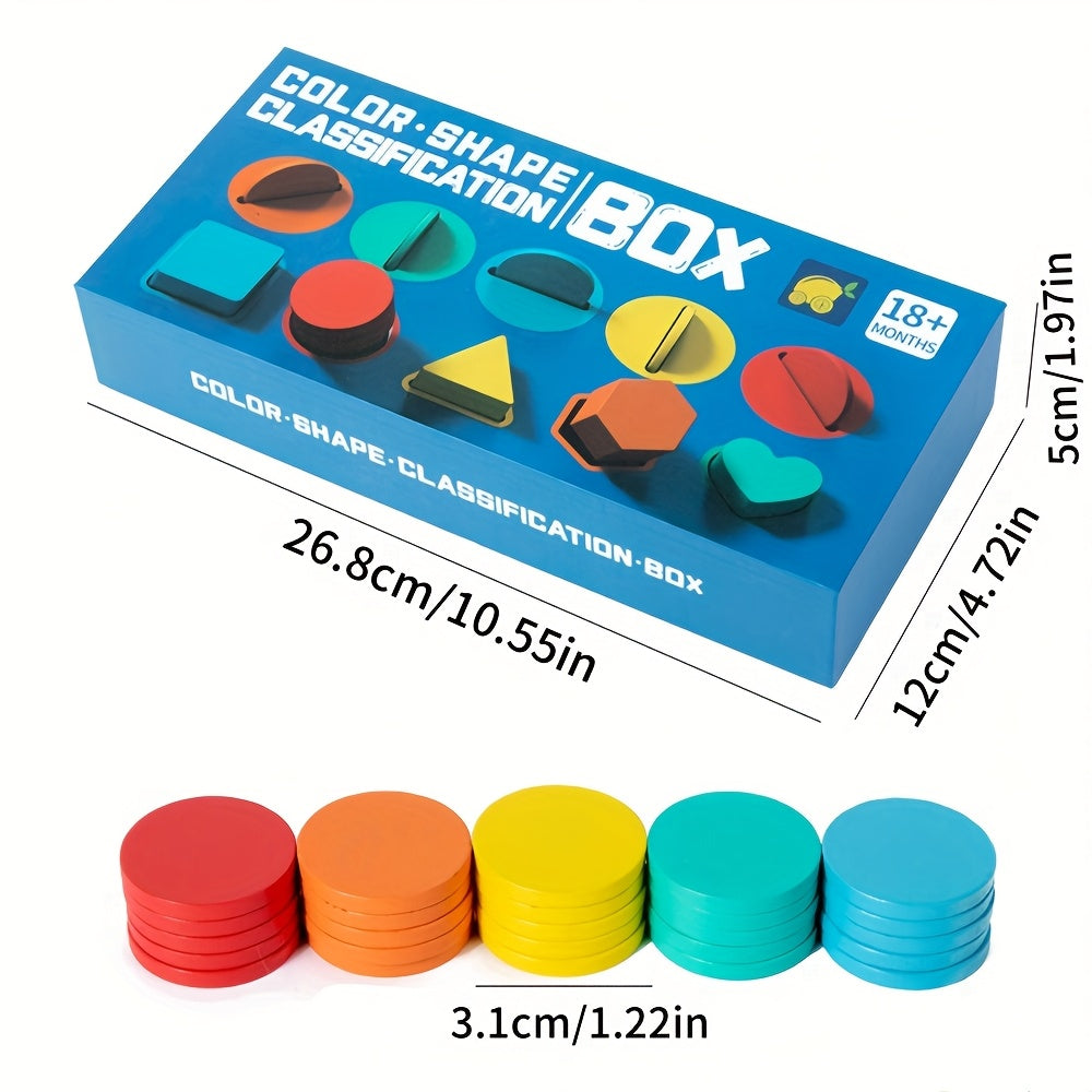 Wooden Sorting Cup Shape Matching Cognitive Toy Geometric Shapes Training