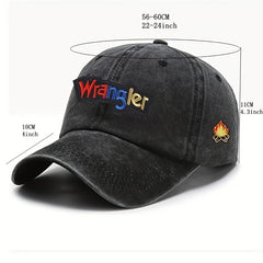 Letter Embroidery Peaked Cap Soft Top Washed Vintage Baseball Cap For Men