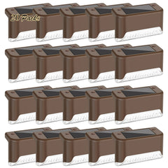 20 Pack Solar Deck Lights Waterproof LED Outdoor Fence Lighting Bronze Finish