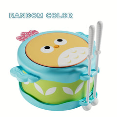 Kids' Green & Yellow Cartoon Drum with Drumsticks