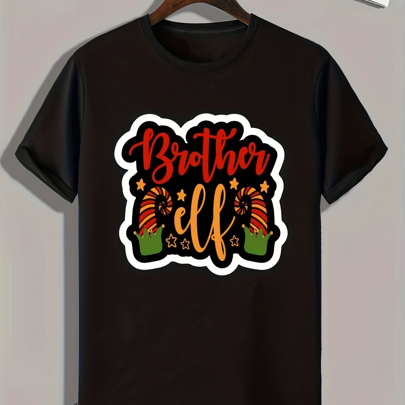 Colorful Letters Print Men's Graphic T shirt Casual Comfy Tees