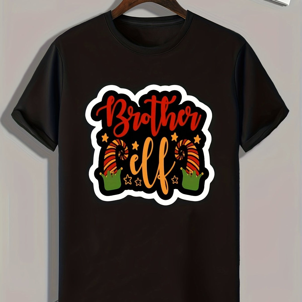 Colorful Letters Print Men's Graphic T shirt Casual Comfy Tees