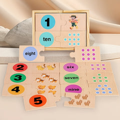 Wooden Animal Counting Puzzle Toy for Kids Educational Game