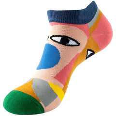 4 Pairs Ankle Socks for Women with Funny Patterns