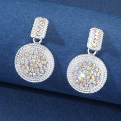 Alloy Geometric Round Earrings, Elegant Design