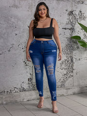  Ripped High Stretch Skinny Jeans