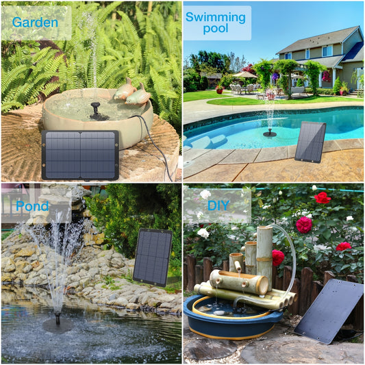 9W Solar Water Pump Kit with 6 Nozzle