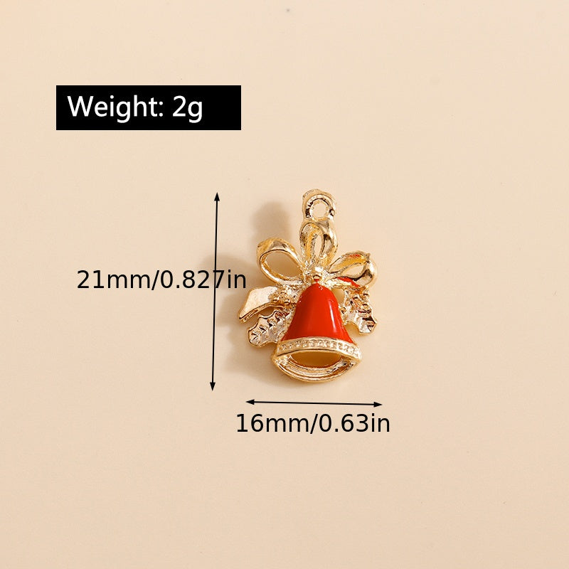 10pcs Enamel Christmas Bell Charms for Jewelry Making