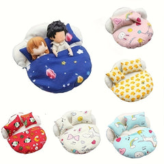 3pcs Cloth Dollhouse Bedding Pillow Set