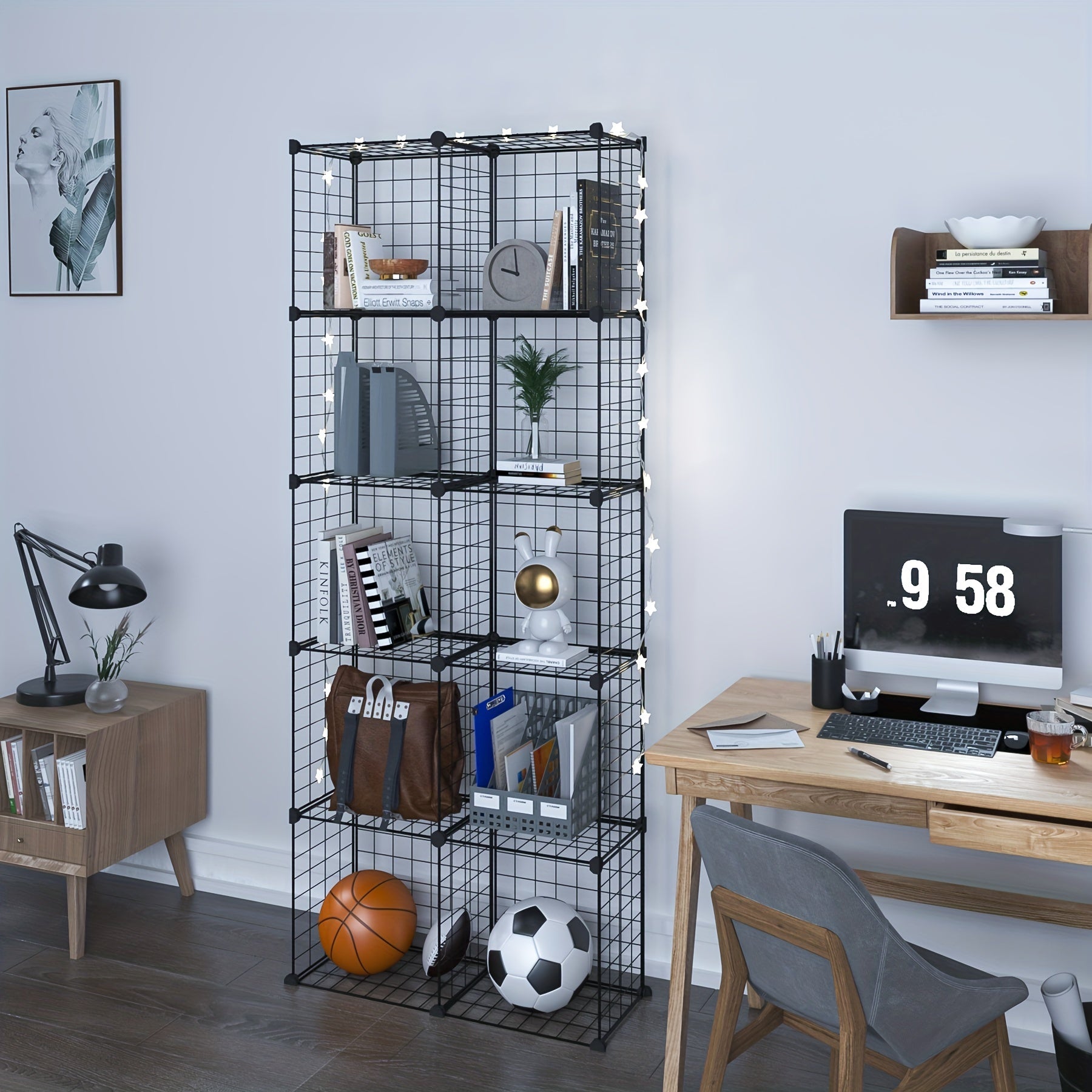 DIY Assembled Storage Rack Vertical Bookcase for Living Room Study Office