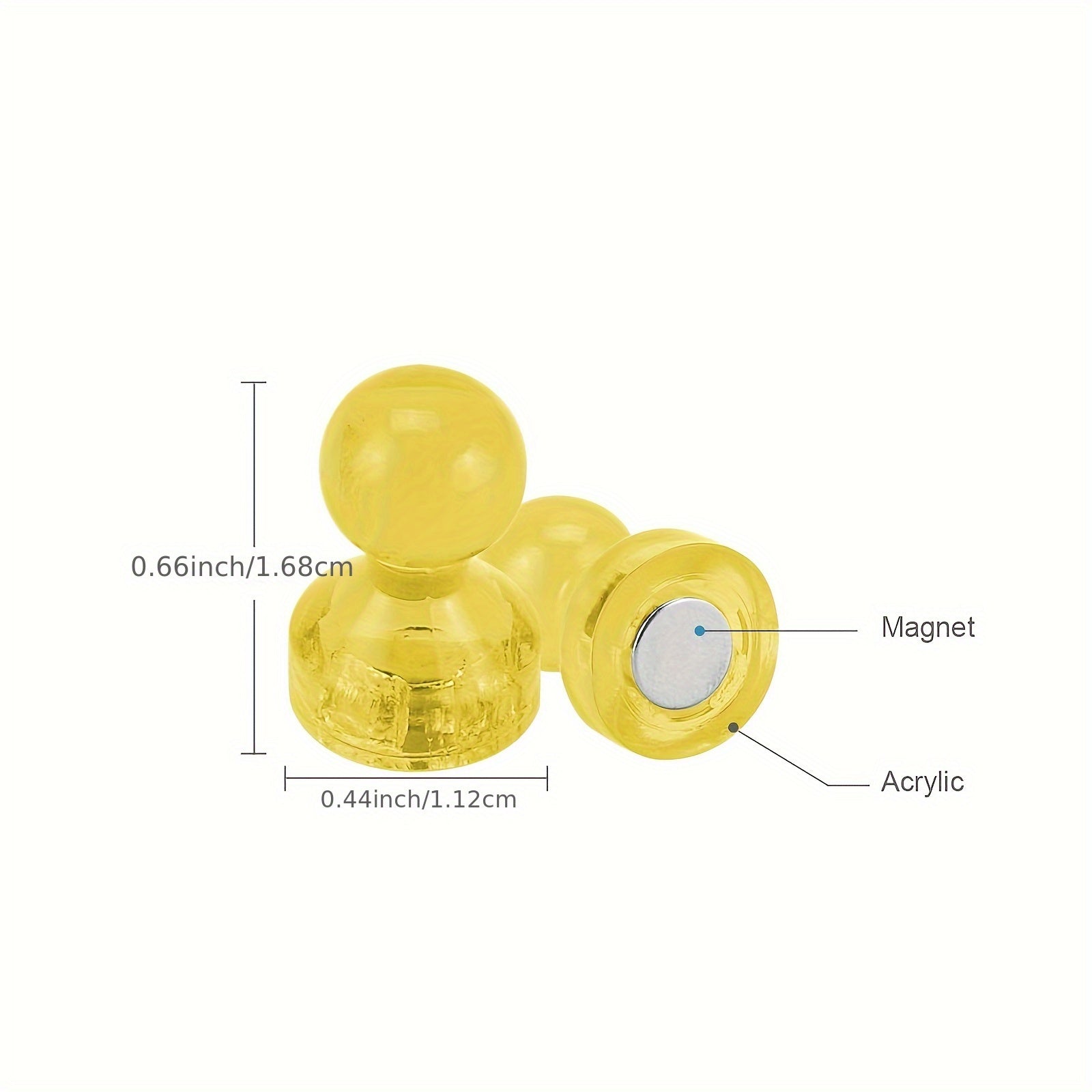 10pcs Yellow Magnets Push Pin Magnets Magnetic Whiteboard Refrigerator