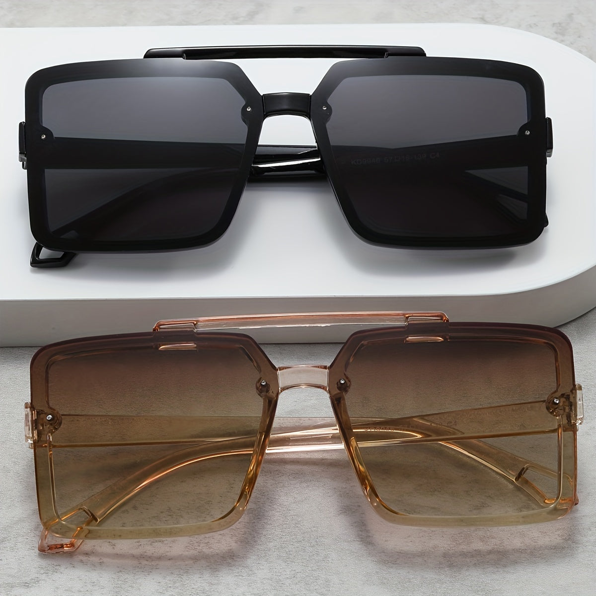 Men's Large Frame Double Beam Sunglasses UV Protection