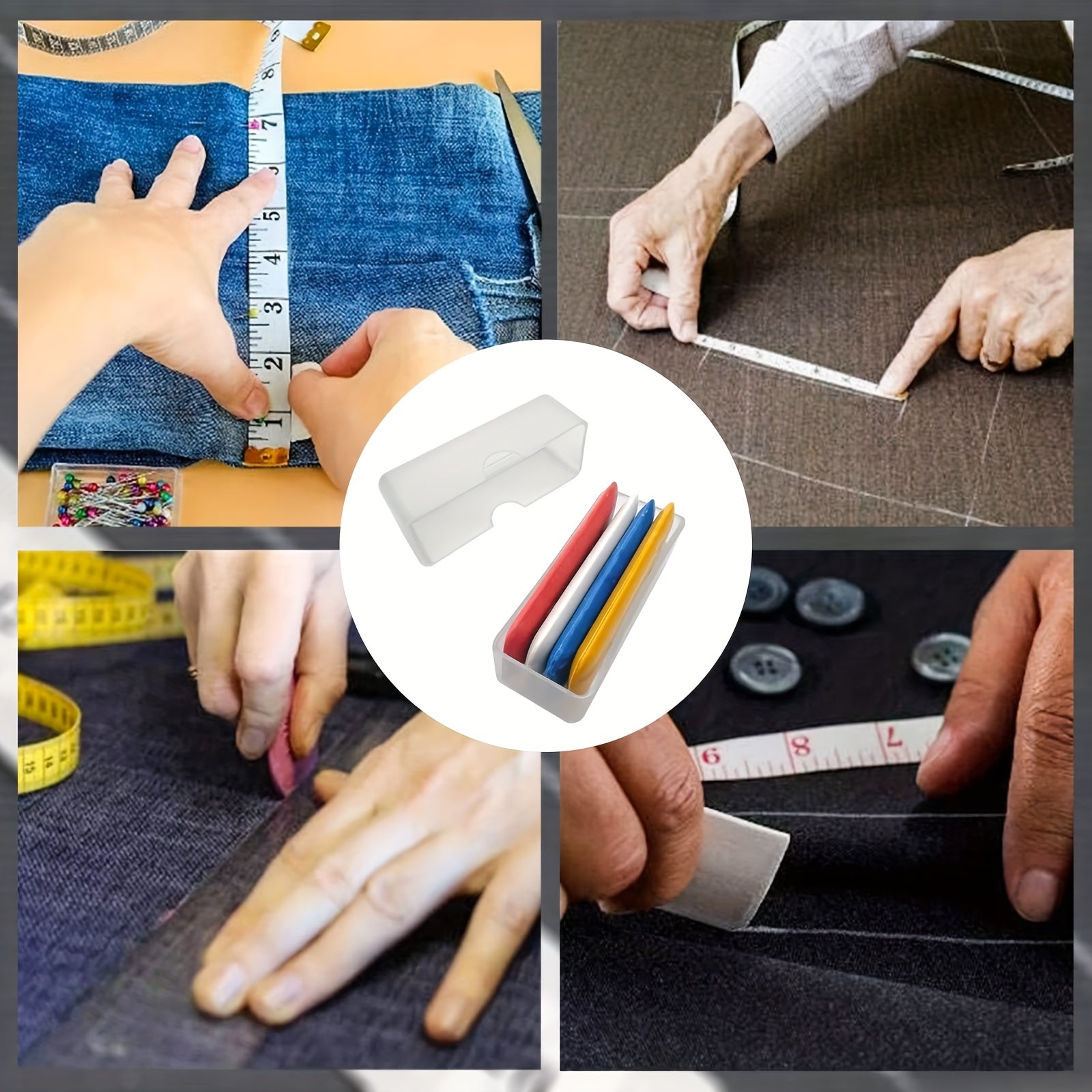 4pcs Colorful Erasable Fabric Chalk DIY Sewing Tools