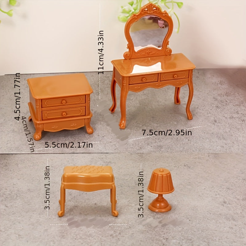 Mini Furniture Makeup Table Bedside Table for Dollhouse Home Decor