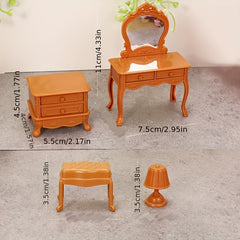 Mini Furniture Makeup Table Bedside Table for Dollhouse Home Decor