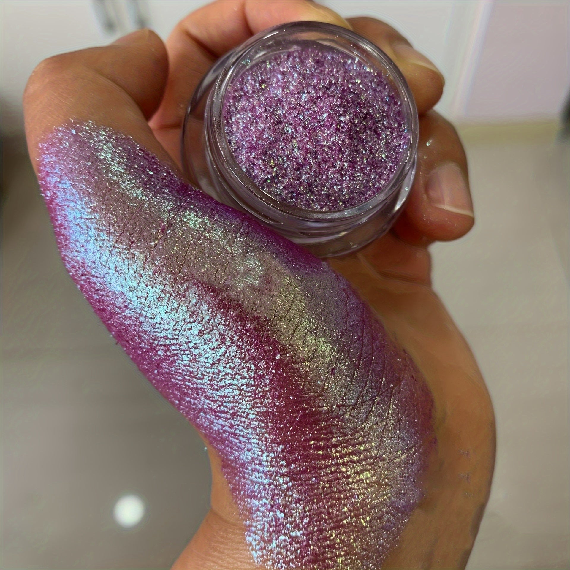 Aurora Chameleon Glitter Powder in Berry Mixed Purple Green Shades