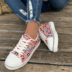 Women's Flag Canvas Sneakers Low Top Shoes