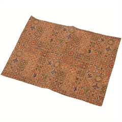 A4 Ethnic Style Retro Printing Cork Fabric DIY Plaid Ribbon