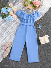 Girls Ruffle Cami Romper Off Shoulder Kids Clothes