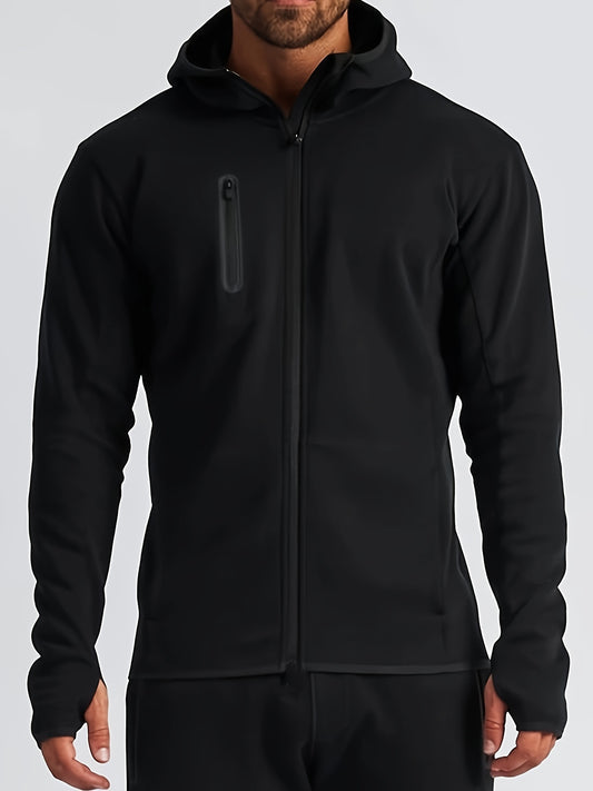 Men's Zipper Hooded Sports Hoodie for Autumn Winter
