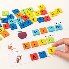Wooden Spelling Game for Kids 26 Alphabet Letters Educational Cognitive Toy