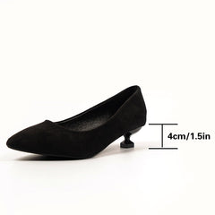 Women's Pointed Toe Kitten Heels Soft Sole Slip On Low Heels