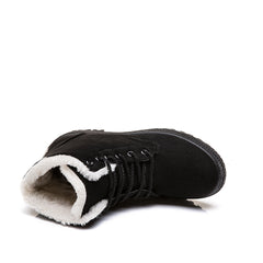 Women's Plush Mid Calf Boots Round Toe Winter Platform Sneakers