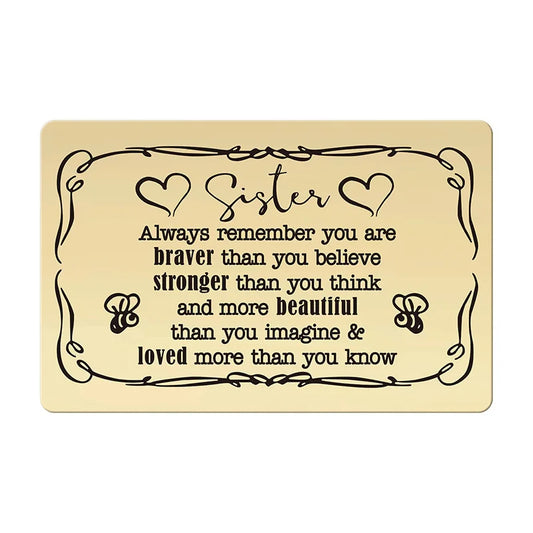 Custom Photo Metal Wallet Card for Sister - Personalized Christmas Gift